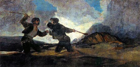 Riña a garrotazos, Goya